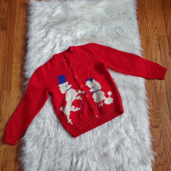 Vtg Mary Maxim Kids French Poodle Cardigan - Picture 10 of 10